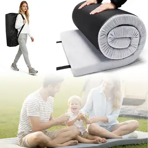 Foam Camping Mattress Portable Roll-Up Sleeping Pad Waterproof Comfortable Compact with Travel Bag Ideal for Travel Double Inflatable Camping Sleeping Pad with Pillow for Car Tent Cot & Floor