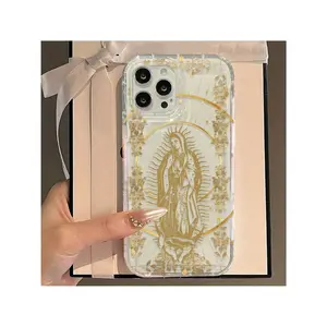 Virgin And Cross Transparent Mobile Phone Case |   Suitable For IPhone 17 16 15 14 13 12 11 Xsmax Plus Pro Max Mini |   Transparent |   Shockproof Soft Case |   Mobile Phone Protective Shell |   Full Package for Samsung Galaxy S26