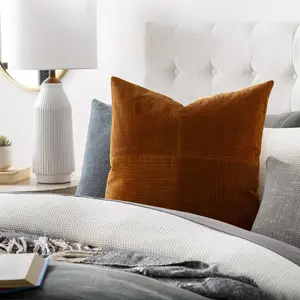 Livabliss Corduroy Quarters Modern Accent Pillow