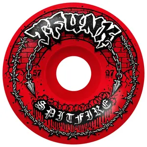 Spitfire Formula Four 97a T-Funk Raw Radial Full Red Skateboard Wheels