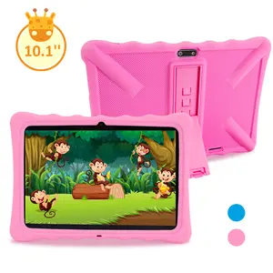 Veidoo 10.1" Android Kids Tablet 2GB RAM 32GB ROM IPS Screen Durable silicone Case & 5000mAh Battery for Toddlers with iWawa Parental Control App