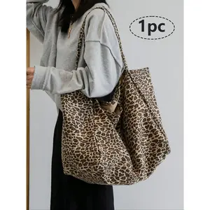 Large Fashion Leopard Print Handbag, Large Capacity Shoulder Bag, Perfect Commuter Underarm Bag, Backpack, Suitable for Teenage Girls, Convertible Shoulder Bags