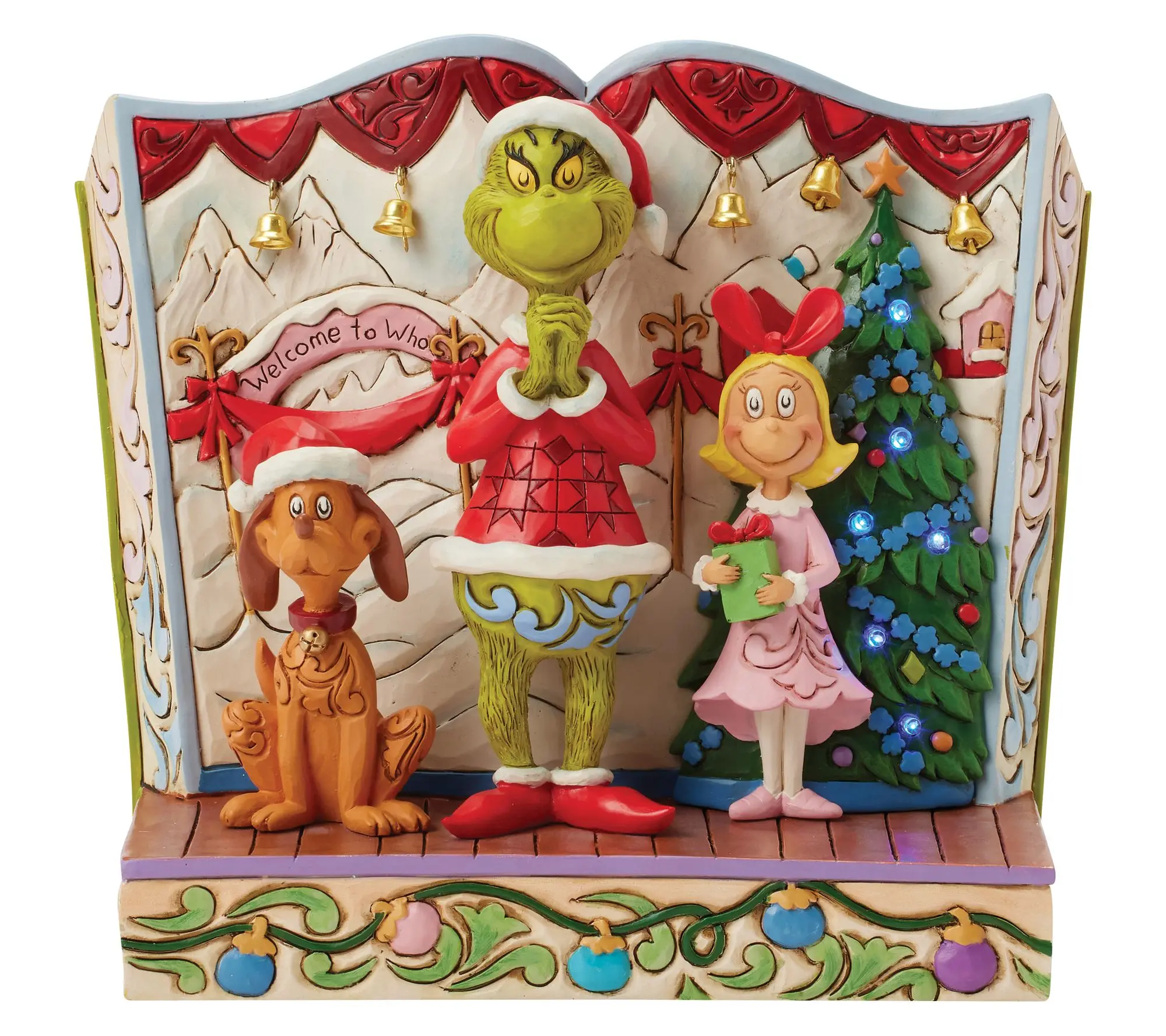 Jim Shore Grinch with Max and Cindy Christmas Figurine 6.3in H