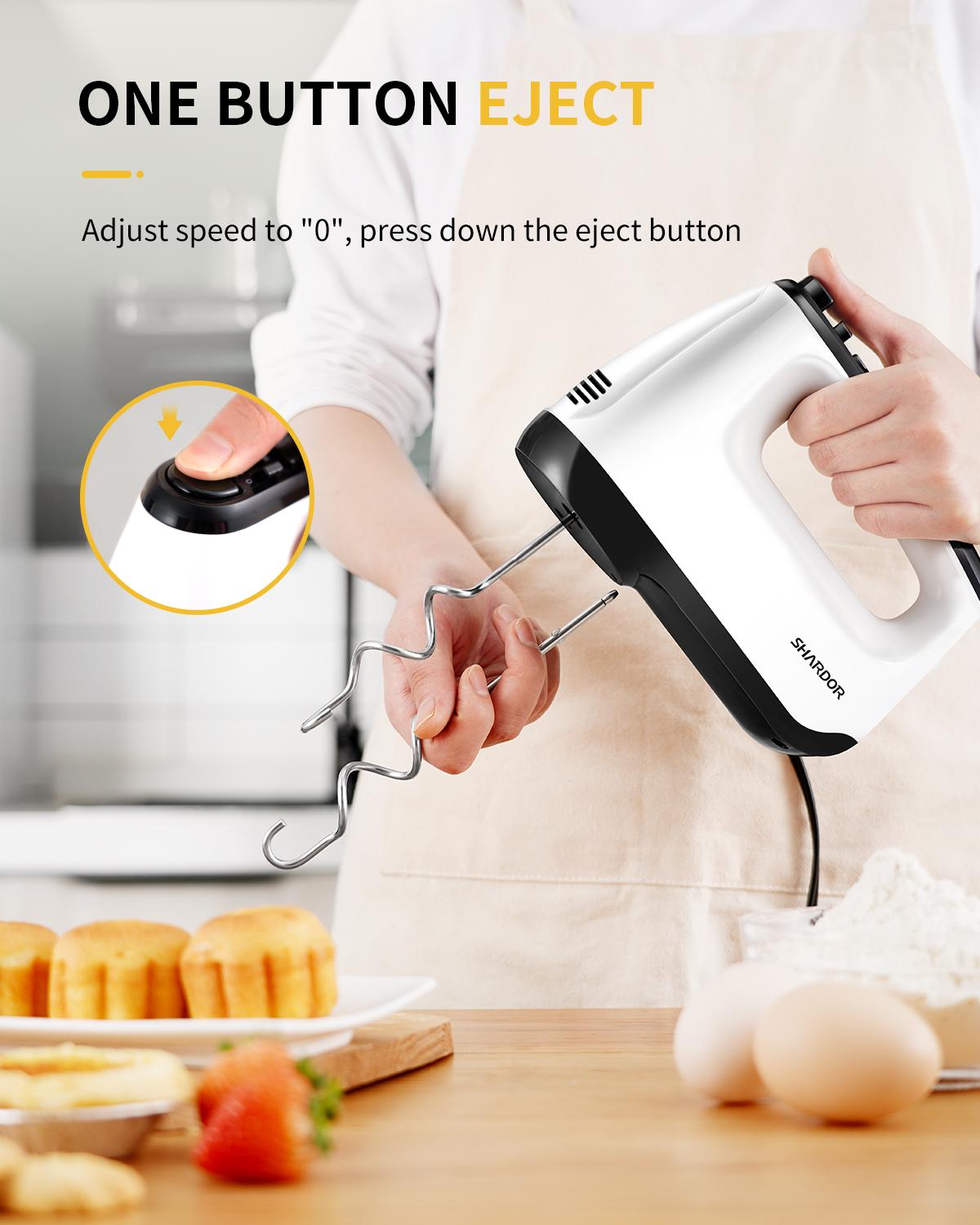 SHARDOR Electric Hand Mixer, 6-Speed and Turbo Handheld Mixer, 5 Stainless Steel Attachments, Electric Whisk for Kitchen Baking, Snap-On Storage Case Appliances Home SHARDOR Electric Hand Mixer, 6-Speed and Turbo Handheld Mixer, 5 Stainless Steel Attachments, Electric Whisk for Kitchen Baking, Snap-On Storage Case Appliances Home