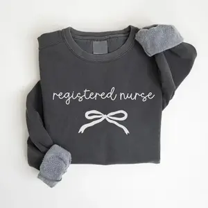 Registered Nurse Sweatshirt & Tshirt,RN Crewneck, Nurse Bow Sweater, Nursing Graduation, Nursing Student Gift Menswear Canvas
