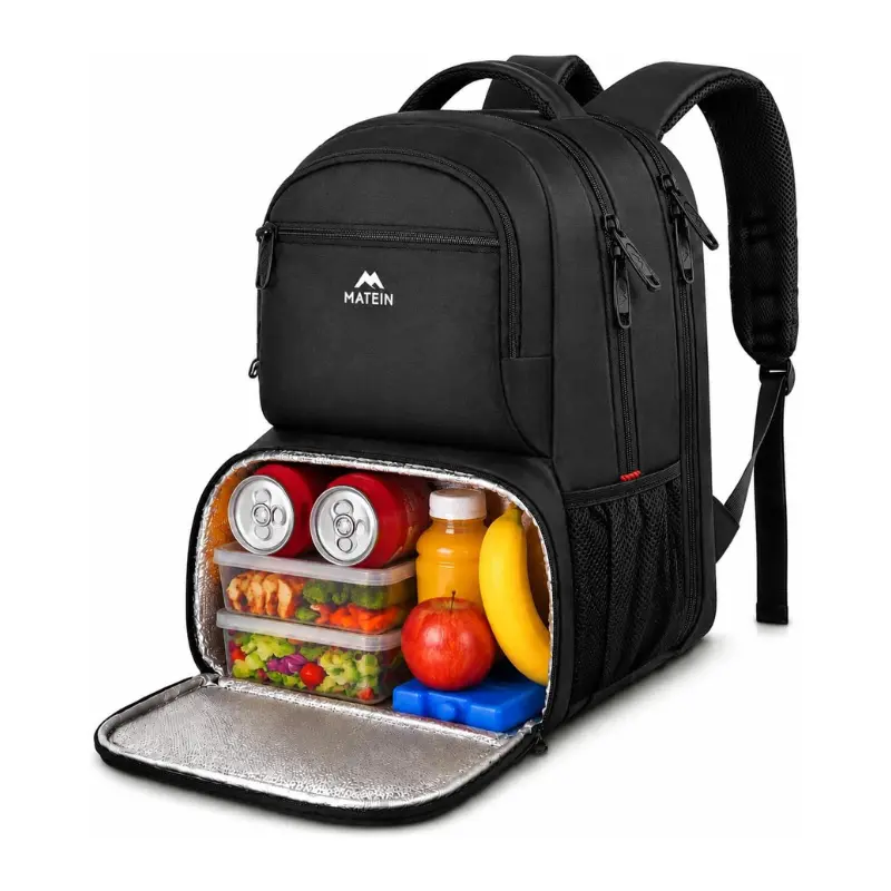 【Back To School】MATEIN Lunch Backpack, 17" Insulated Cooler Backpack with Laptop Compartment, Water Resistant Meal Prep Bag for Work, School, College & Travel, Large Thermal Lunch Bag for Daily Commute