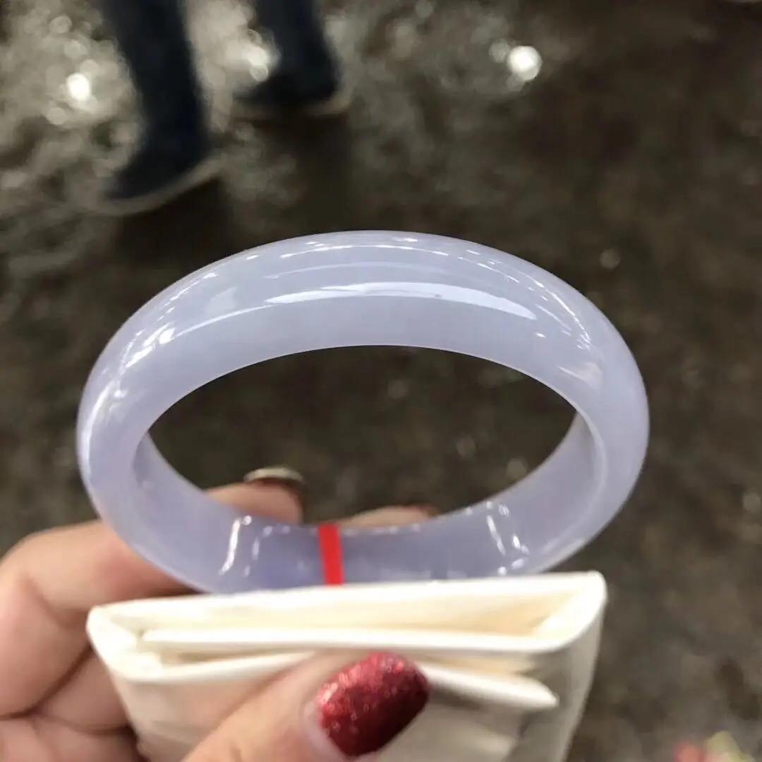 Women's Burmese Jadeite Translucent Lavender Violet Gemstone Bracelet