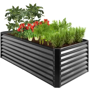 Best Choice Products 6x3x2ft Outdoor Metal Raised Garden Bed, Planter Box for Vegetables, Flowers, Herbs
