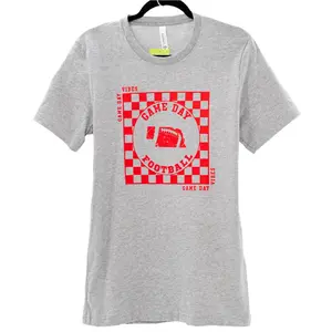 Nebraska Husker Football Game Day Checkered T-Shirt | Multiple Sizes | Double Play Apparel & Engraving LLC