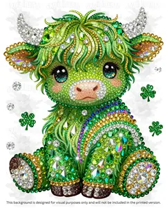 St. Patrick's Day Rhinestone Cow #1 DTF Transfer