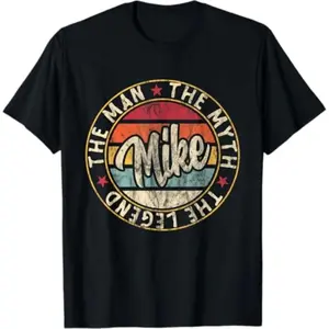 100% Cotton Mens Mike The Man The Myth The Legend First Name Mike T-Shirt Golf Gift T-Shirt For Men And Women