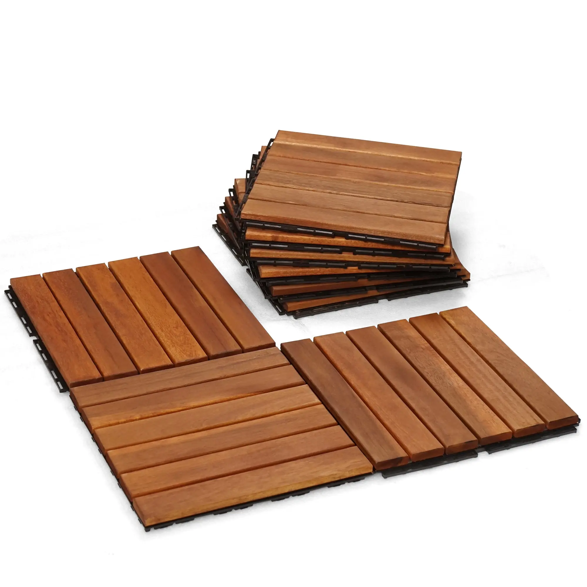 Solid Wood Deck Tiles 6 Slat Set 9 Solid Wood Deck Tiles 6 Slat Set 9