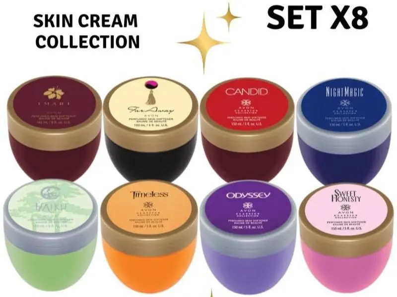 Avon Skin Cream Collection Set of 8 – Perfumed Body Lotions Imari, Far Away, Candid, Night Magic, Haiku, Timeless, Odyssey, Sweet Honesty