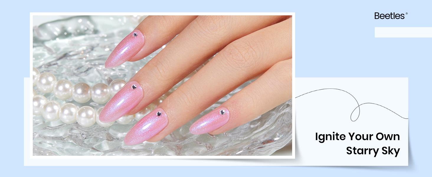 Beetles Gel Top Coat Glitter Soak Off Nail Polish with Gold Glitter for Nail Art and Long Nails Powder Manicure Cosmetic Uv Cutics #dealsforyoudays