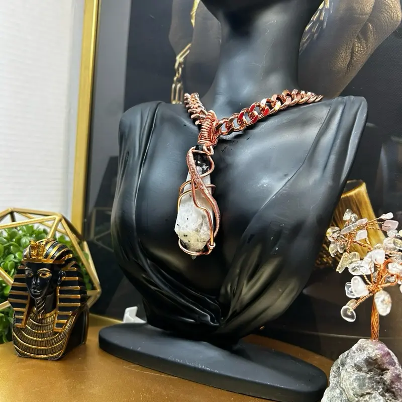 LuxX Adornments: Divine Energy Collection -One of a Kind unique design Copper Wrapped Crystal Pendants