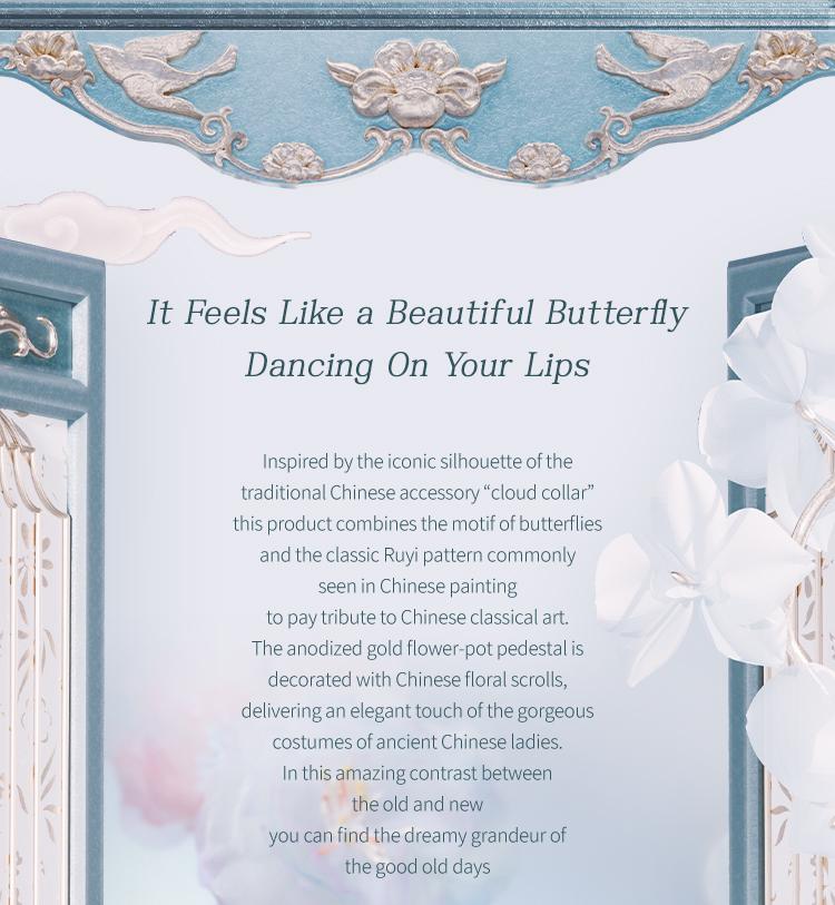 Flower Knows Butterfly Cloud Collar Collection Glossy Lipstick, High-Quality Pigmentation, Long-Lasting, Nourishing Shine, Comfortable Wear, Christmas Cosmetic Gift