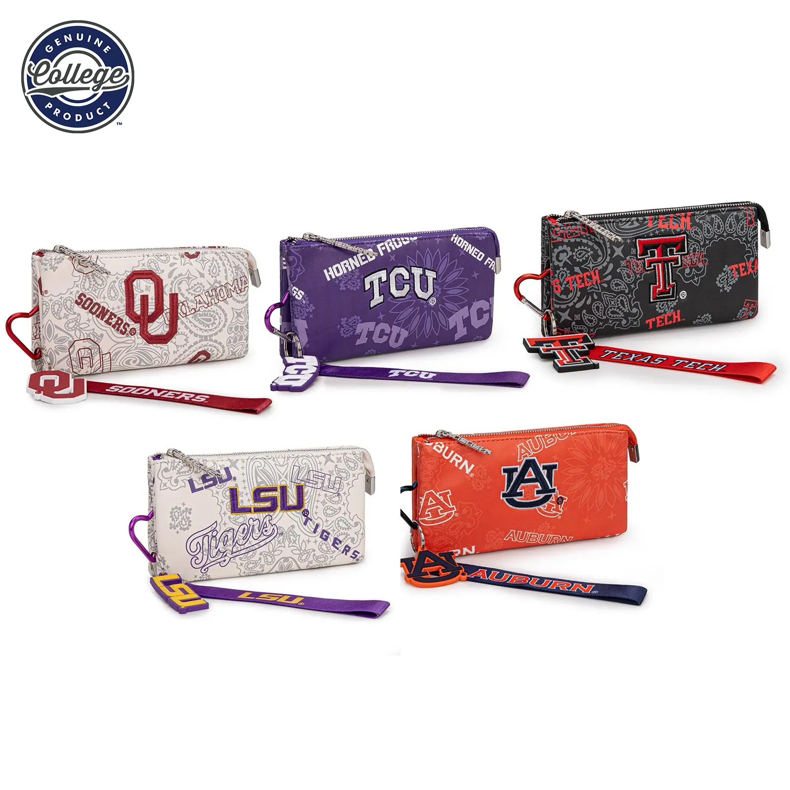 NCAA Women’s Wristlet Clutch Purse with Keychain, Compact Small Wallet for Daily Essentials, Travel & Everyday Use, Stylish and Lightweight Design 013