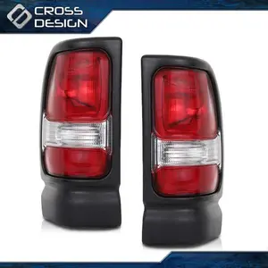 CROSSDESIGN Tail Lights Fit For 1994-2001 02 Dodge Ram 1500 2500 3500 Pair Pickup Rear Lamps