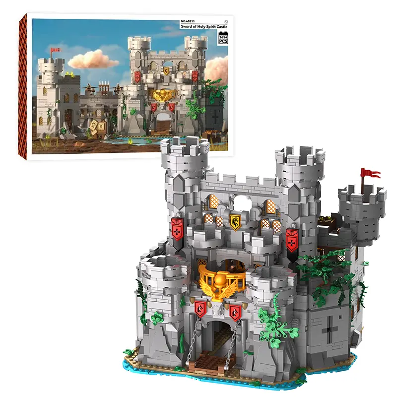 Holy Spirit Castle Sword Medieval Theme Model Building Kit, 2484 Plastic Blocks for DIY Open-Ended Play, Collectibles’ House Decoration Toy, Ideal 12+ Christmas/Birthday Gift, Do It Yourself homedecor