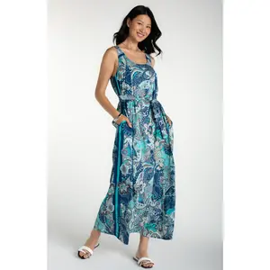 Sleeveless Woven Maxi Dress w/ Self Belt (Liverpool)