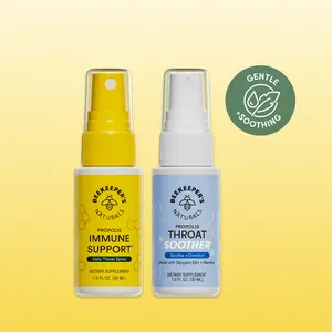 2-in-1 Throat Care Bundle - Immune Support & Throat Relief with 95% Propolis Extract + Menthol & Slippery Elm for Fast-Acting Soothing Comfort Bee Daily
