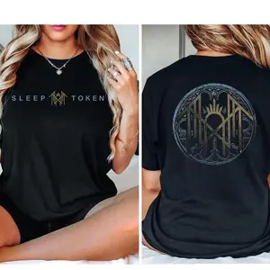 Sleep Token Sigil T-Shirt – Minimal Logo Front with Occult Circle Back Graphic Tee, Alternative Music Band Streetwear Shirt-DK.X