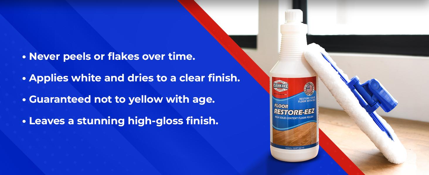Clean-eez Floor Restorer & Polish w/applicator – Shine & Protect Wood, Vinyl, Laminate, Bamboo & More