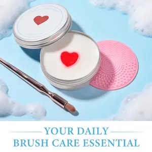 Makeup Brush Cleaner Soap with Silicone Cleaning Pad,Savon nettoyant pinceaux Solid brush cleaner 3.52oz/100g