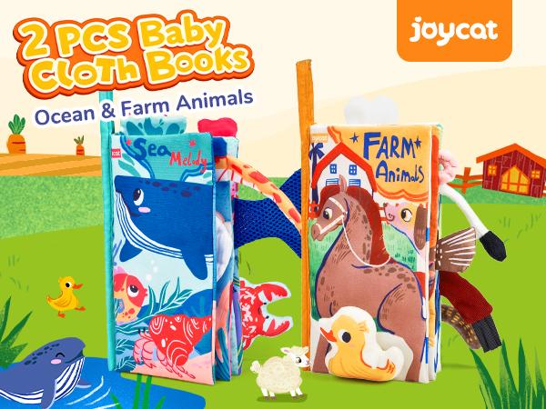 JoyCat Baby Toys, Farm & Ocean Baby Soft Toys, Cloth Board for Baby Shower Newborn, Gifts for Boys Girls Stocking Stuffers, Touch and Feel Tummy Time Crinkle Cloth Books for Infant JoyCat Baby Toys, Farm & Ocean Baby Soft Toys, Cloth Board for Baby Shower Newborn, Gifts for Boys Girls Stocking Stuffers, Touch and Feel Tummy Time Crinkle Cloth Books for Infant