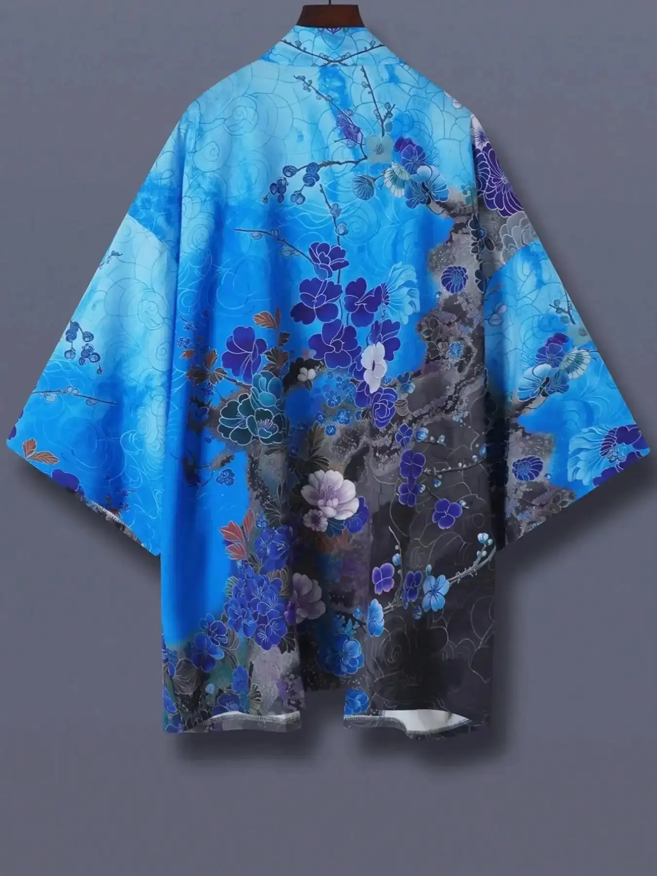 Japanese Style Floral Kimono Jacket Vintage Cherry Blossom Print Loose Fit Unisex Spring Summer Outerwear Casual Streetwear weather ready outerwear essential everyday jacket cozy layer classic coat all season