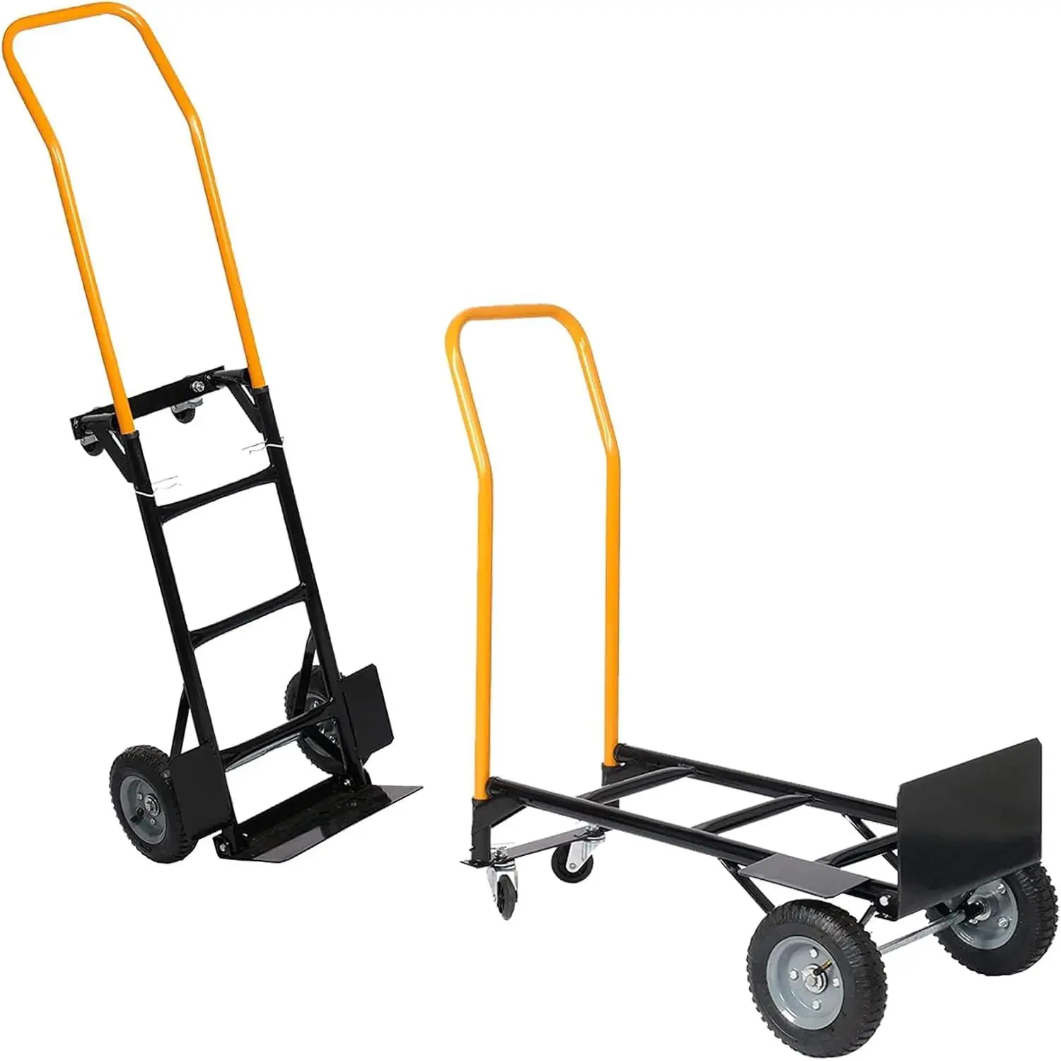 2-in-1 Heavy Duty Flatbed Cart with Swivel Wheels