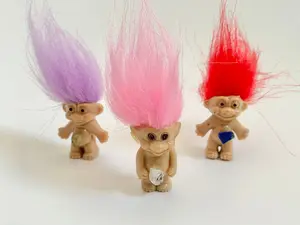 Mini Trolls with gem stone on belly.  One will be selected for you so please expect a variation of what is pictured Decor Ornaments