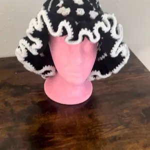 Unisex Floral Crochet Fashion Bucket Hat Boho with ruffle brim