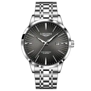 LOEGSINS Men's Multifunction Watch Model 755 Mechanical Movement Luminous Dial Stainless Steel Material Water Resistant to 50 Meters Warranty 2 Years