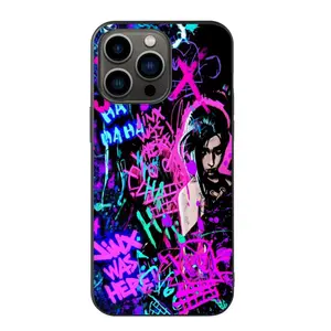 Arcane Jinx Graffiti Collage Slim Liquid Silicone iPhone Cover Cyberpunk Purple for iPhone 11-16 Pro Max - Viral Arcane Fandom & Cyberpunk Street Style Case