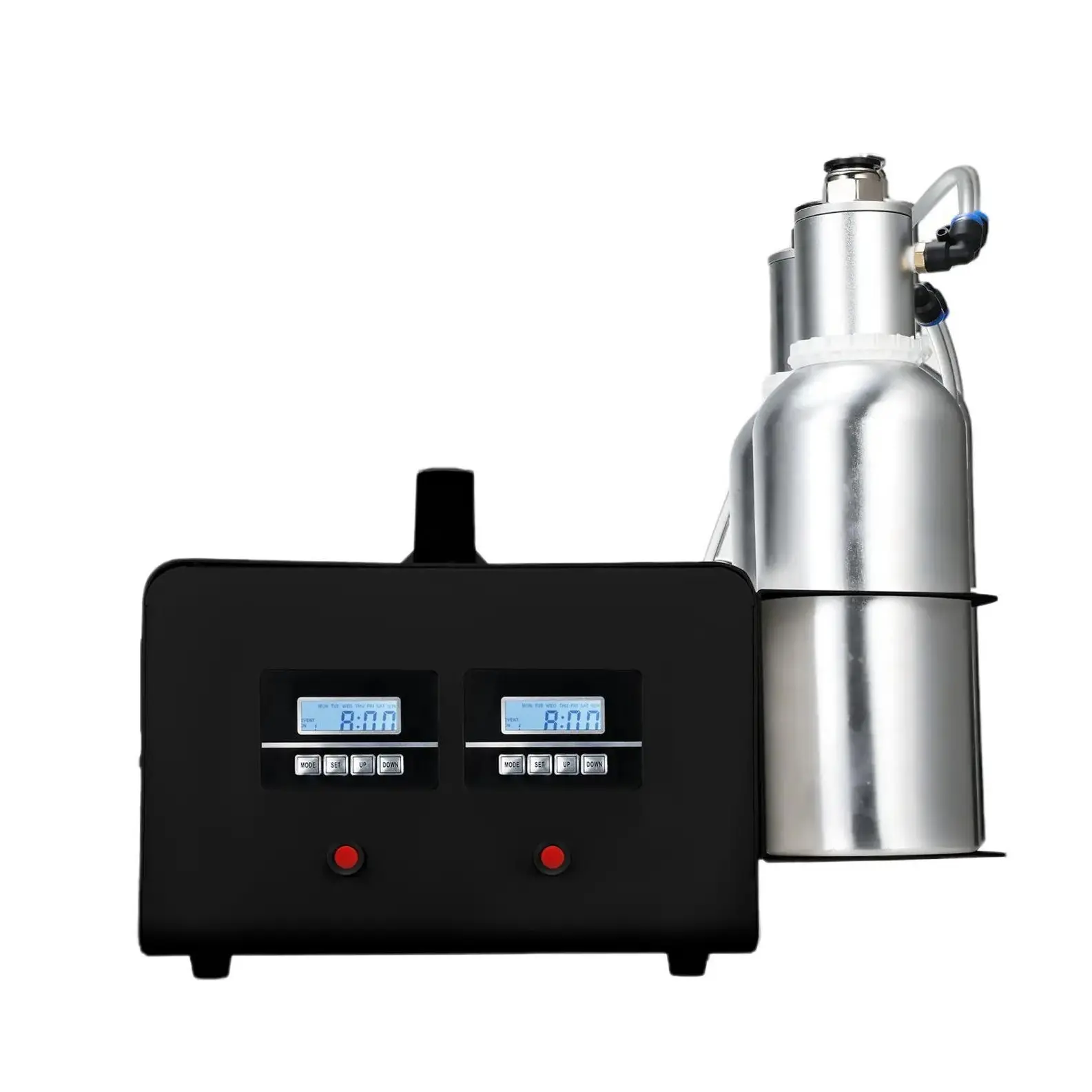 Kevinleo HVAC Aroma Diffuser - 30000 Sq.ft Large Coverage Cold-Air Essential Oil Machine, 2x1000ml Bottles, Black, Long-Lasting Scent, Double LCD Control, Pet-Child-Furniture Safe, Hotel Scents, 2 Powerful Pumps, 2 Pcs, Lcd Controls