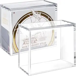 Clear Acrylic ETB & Booster Card Storage Box,Portable ETB Booster Card Storage Case,Dustproof Anime Toploader Cards Display Box,Transparent Acrylic Trading Card Box,Desktop Anime Card Display Box,Must-Have ETB Storage,TikTok Viral Trading Card Display