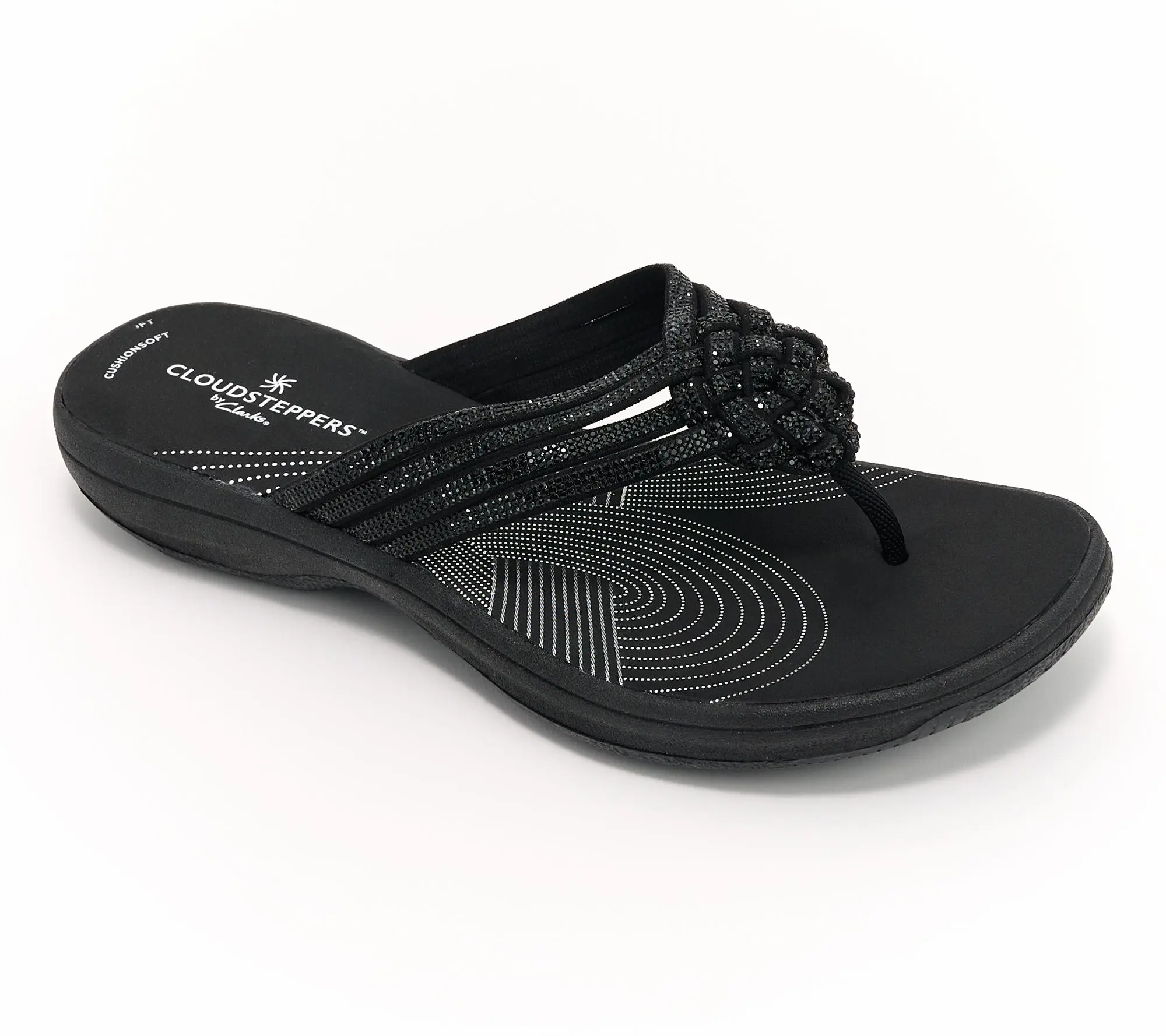 Clarks Cloudsteppers Rhinestoned Thong Sandals -Breeze Gem Clarks Cloudsteppers Rhinestoned Thong Sandals -Breeze Gem