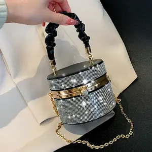 Mini Fashion Rhinestone Bag Evening Crossbody Shoulder Box Handbag for Women