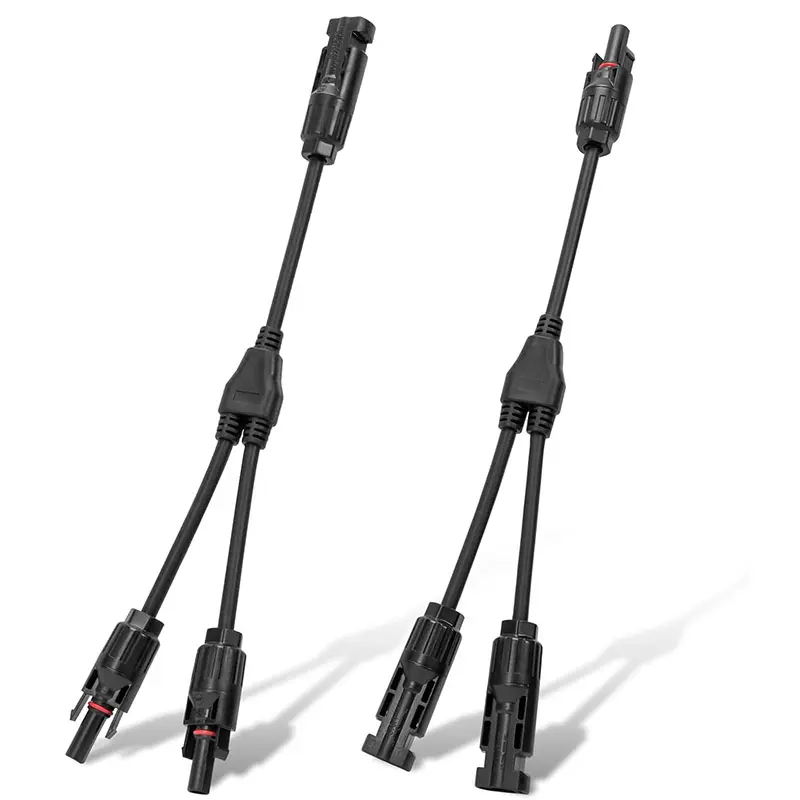 Solar Connectors Y Branch 1 to 2,1 to 3, 1 to 4 Parallel PV Adapter Cable Wire Plug Tool Kit for Solar Panel (M/FF+F/MM), Terminal Plug Kit