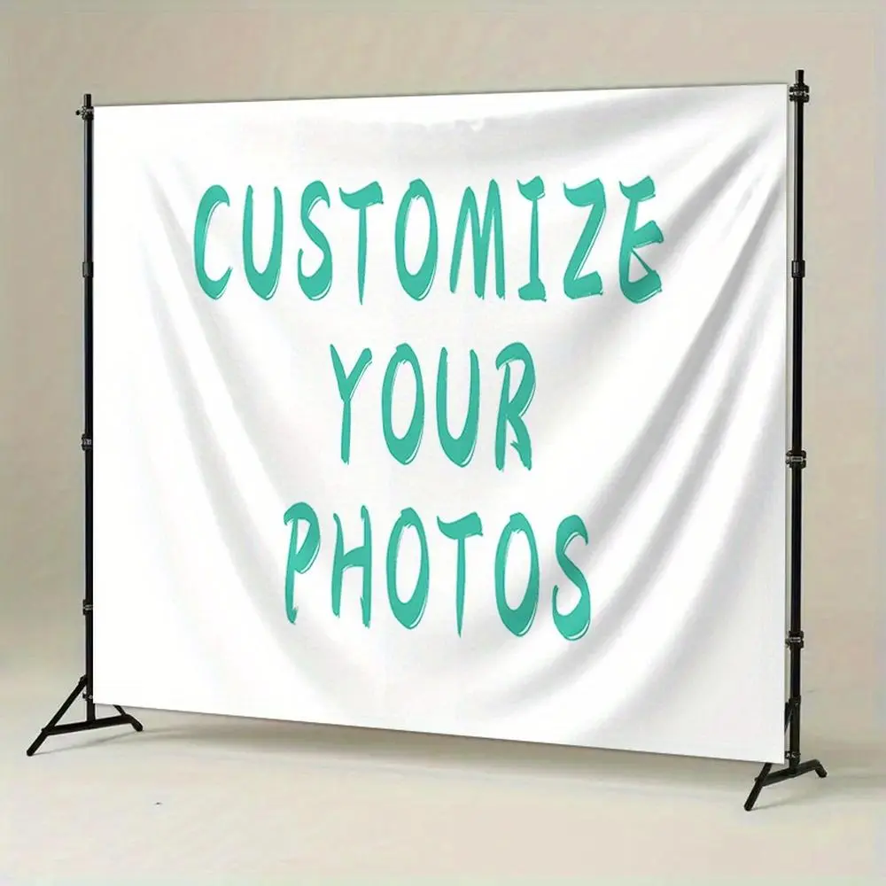 Custom Print Reusable Party Decorations Banner - 1pc Polyester Fabric 90.5x70.8in Customizable Photo Backdrop with Personalized Text, Durable Easy-Install Wall Decor for Home, Studio Props, Party Decorations Banners, Reusable Banner