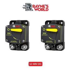 Rayne's World (2 Pack) 30-300 Amp Heavy Duty Circuit Breaker Manual Reset DC 12-48V - Car Audio, Marine, Truck, Trolling Motor, Stereo, RV, Solar Power