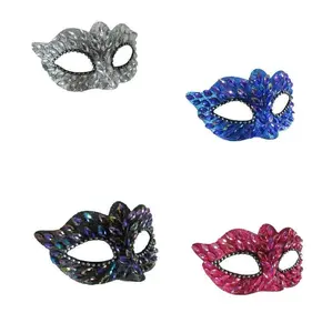 Half Masks Jeweled - Mardi Gras - New Year's - Masquerade - 4 Colors - One Size