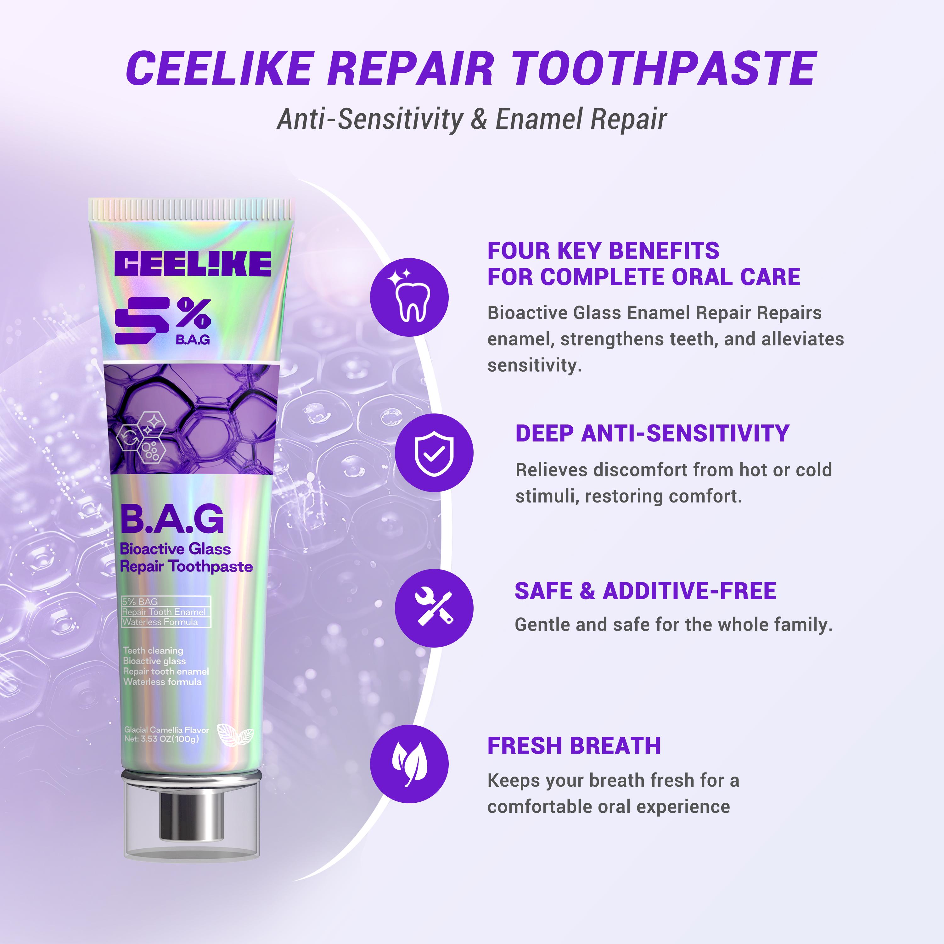 Ceelike Toothpaste & Toothbrush Combo Set, High-Efficiency Cleaning, Essential Oral Care Kit for Family