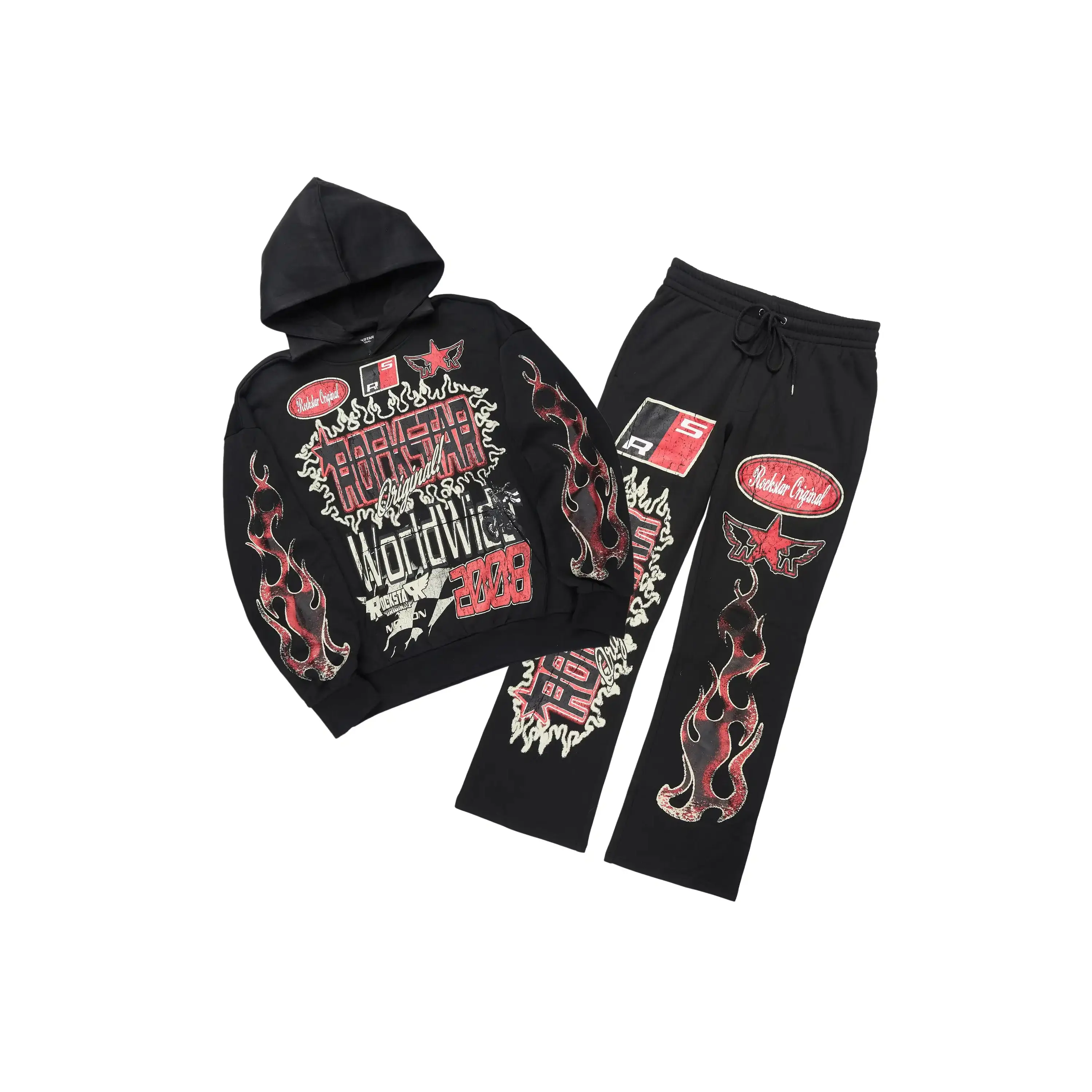 Deangelo Black Hoodie/Baggy Track Pant Set