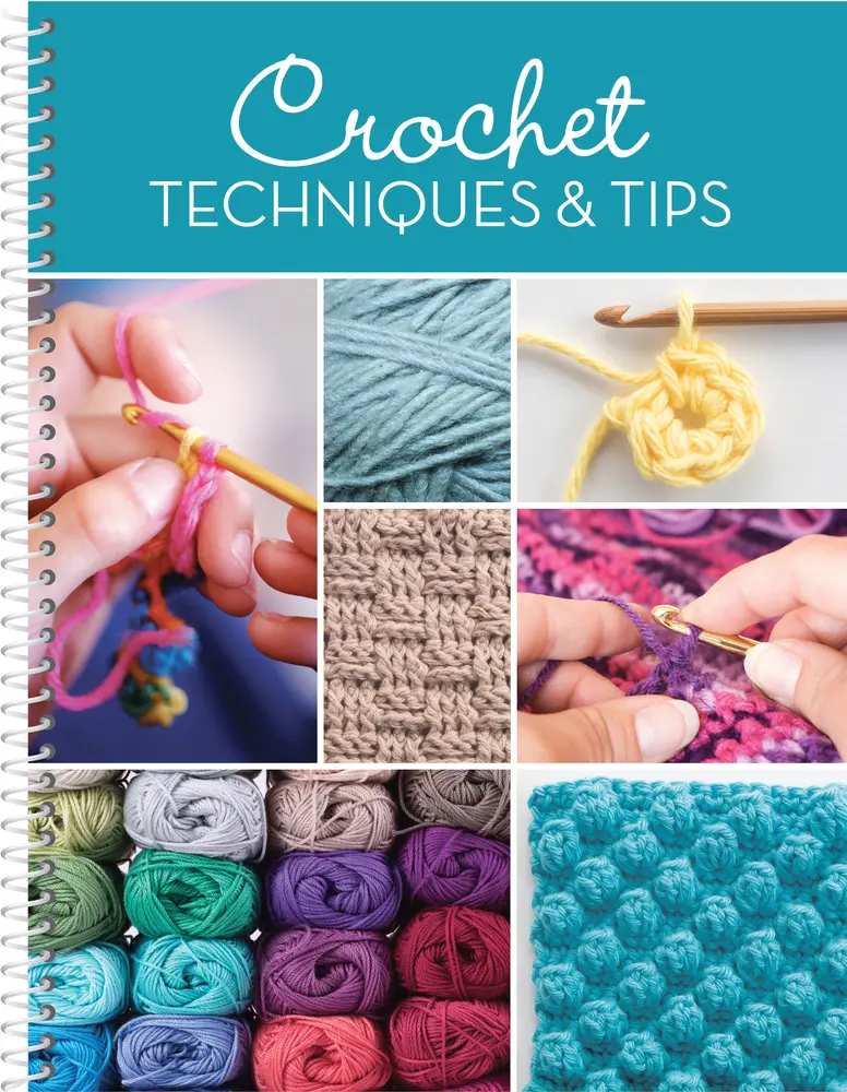USED Crochet Techniques & Tips Craft Book - Publications International Ltd. - English, 0.64 lb, Spiral Bound, Step-by-Step Instructions & Photos, 20+ Stitches, Edging & Joining, for Beginner & Experienced Crocheters, 0.64 Pounds