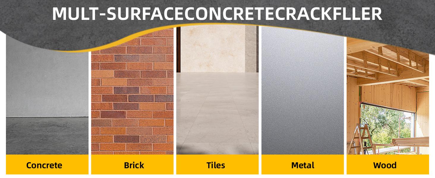 Archi Republic Professional Concrete Filler & Sealant - 17.6 oz Quick-Drying, Strong Adhesion, Waterproof Adhesive with Outdoor Elastic Crack Fit, Self-Leveling Patch Spackling Paste for Driveway Repair, Enhances Durability