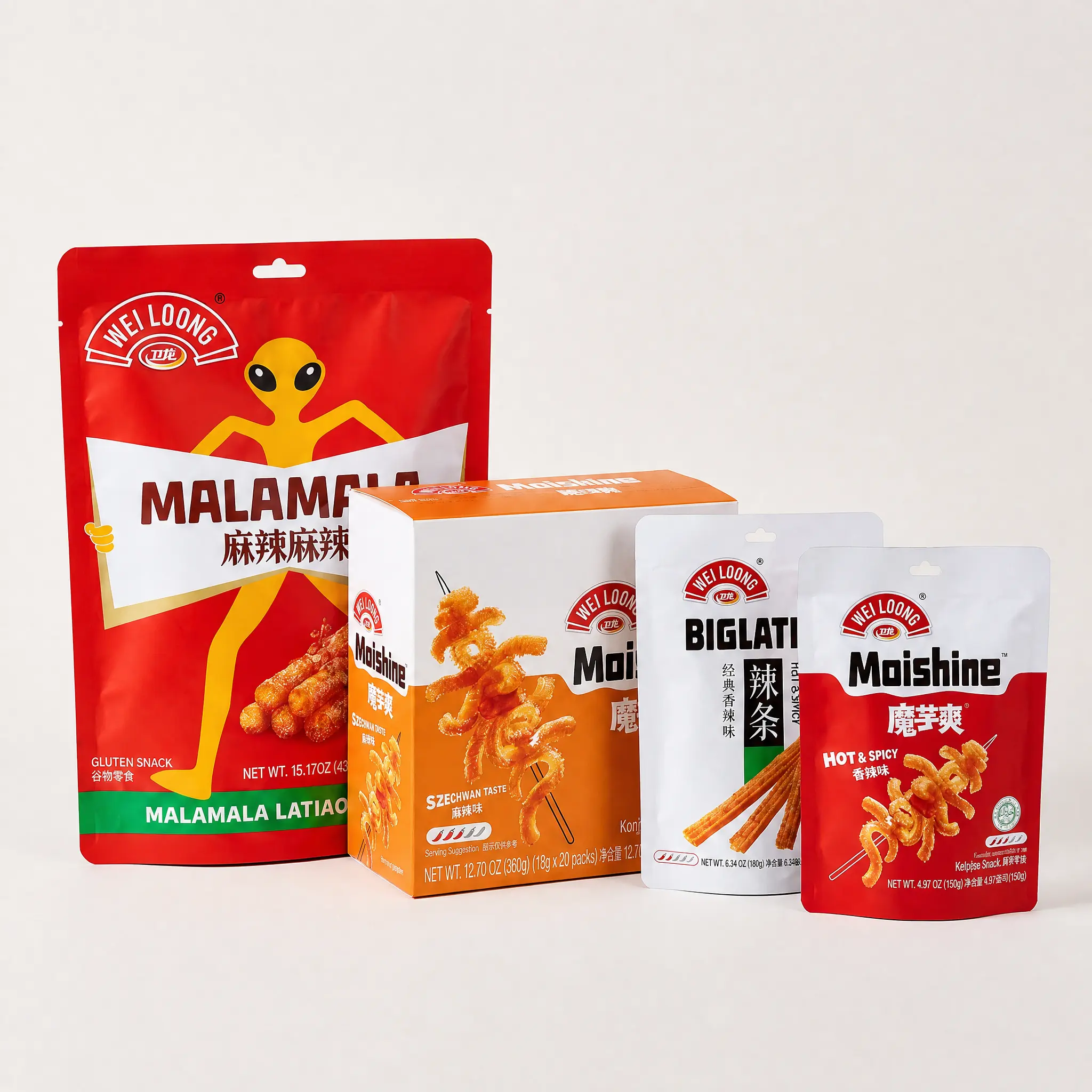 WEILOONG Spicy Snack Flavor Explorer Box – Gluten Latiao, Mala Snack Mix & Hot Spicy Konjac