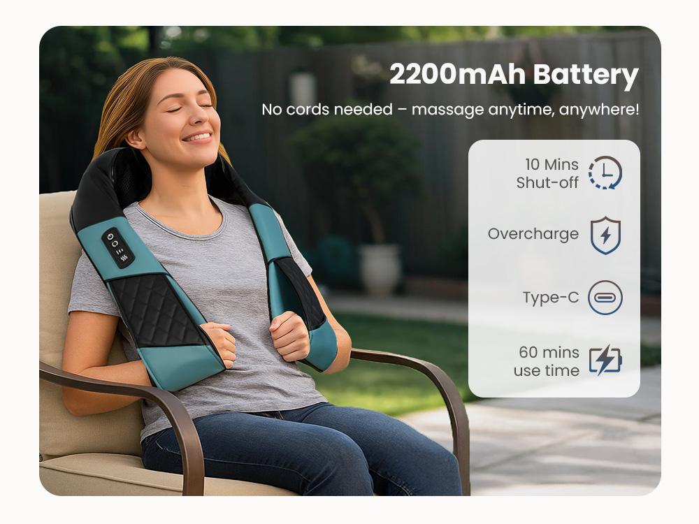 Comfier Cordless 4D Neck & Shoulder Massager with Heat, Wireless Deep Tissue Back Massager for Pain Relief, Hands-Free Massage Pillow Shiatsu, Gift for Women Men Mom Dad Therapy Adjustable Durable Handy Plug Storage Cf-6302U Comfier Cordless 4D Neck & Shoulder Massager with Heat, Wireless Deep Tissue Back Massager for Pain Relief, Hands-Free Massage Pillow Shiatsu, Gift for Women Men Mom Dad Therapy Adjustable Durable Handy Plug Storage Cf-6302U