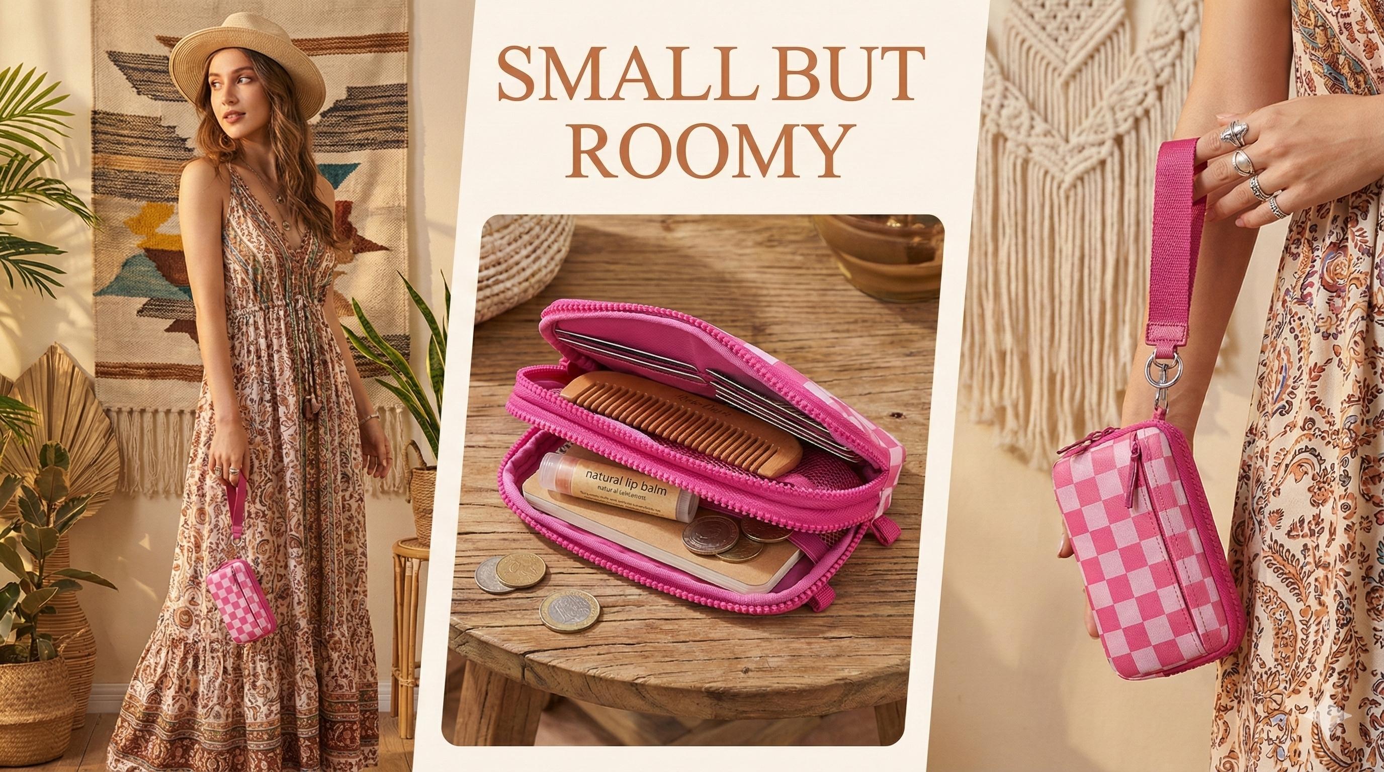 Women's Nylon Quilted Wristlet Wallet with Strap, Fashionable 4 Zipper Travel Purse and Credit Card Holder, Versatile Cell Phone Organizer for Daily Use